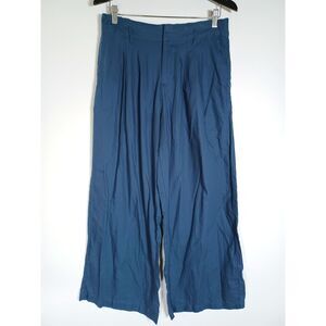 PACT Wide Leg Pleated Pants Organic Cotton Large Minimalist Capsule Coastal